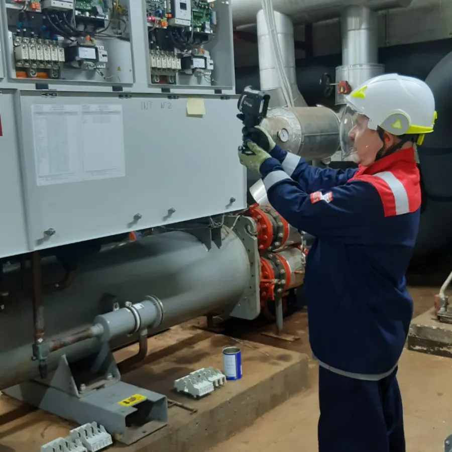 Ispezione termografica su un impianto meccanico industriale