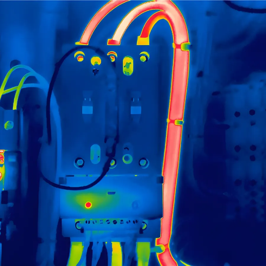 Termogramma di cavi e connessioni in un quadro elettrico